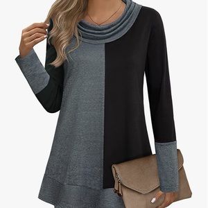 Youtalia Women's Sweatshirt Long Sleeve Cowl Neck